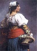 Teodor Axentowicz Italian florist painting